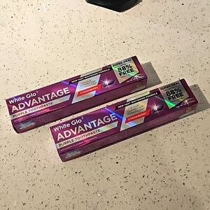 2 WHITE GLO ADVANTAGE WHITENING PURPLE TOOTHPASTE